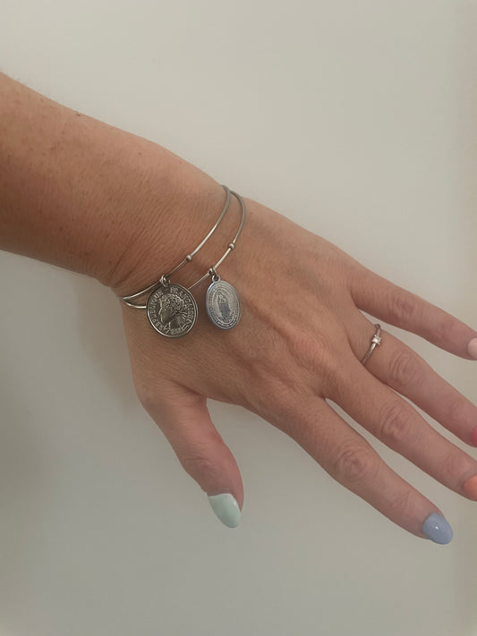 Bracelet jonc vierge argenté