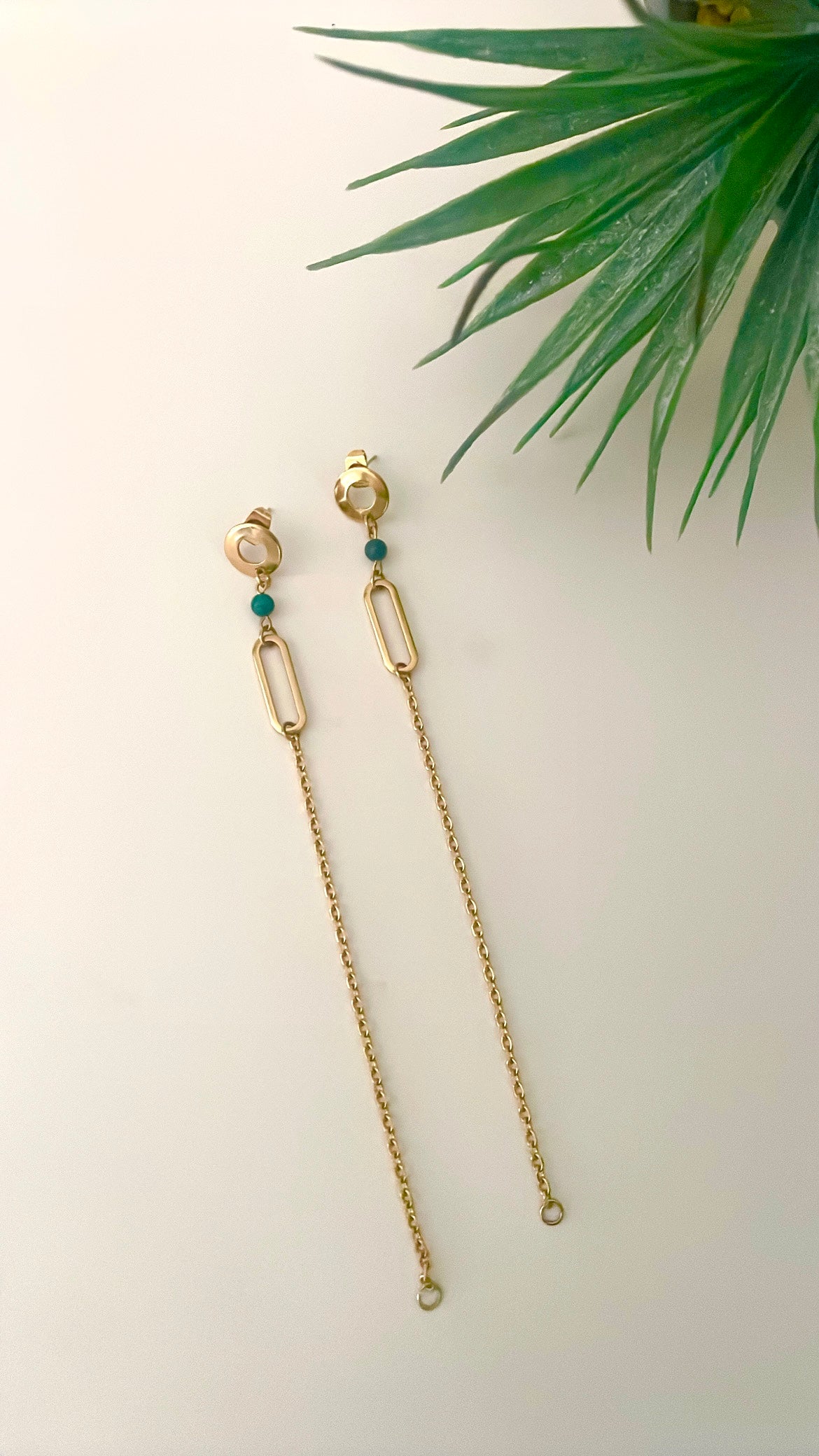 Boucles malachite et doré version longue soirée