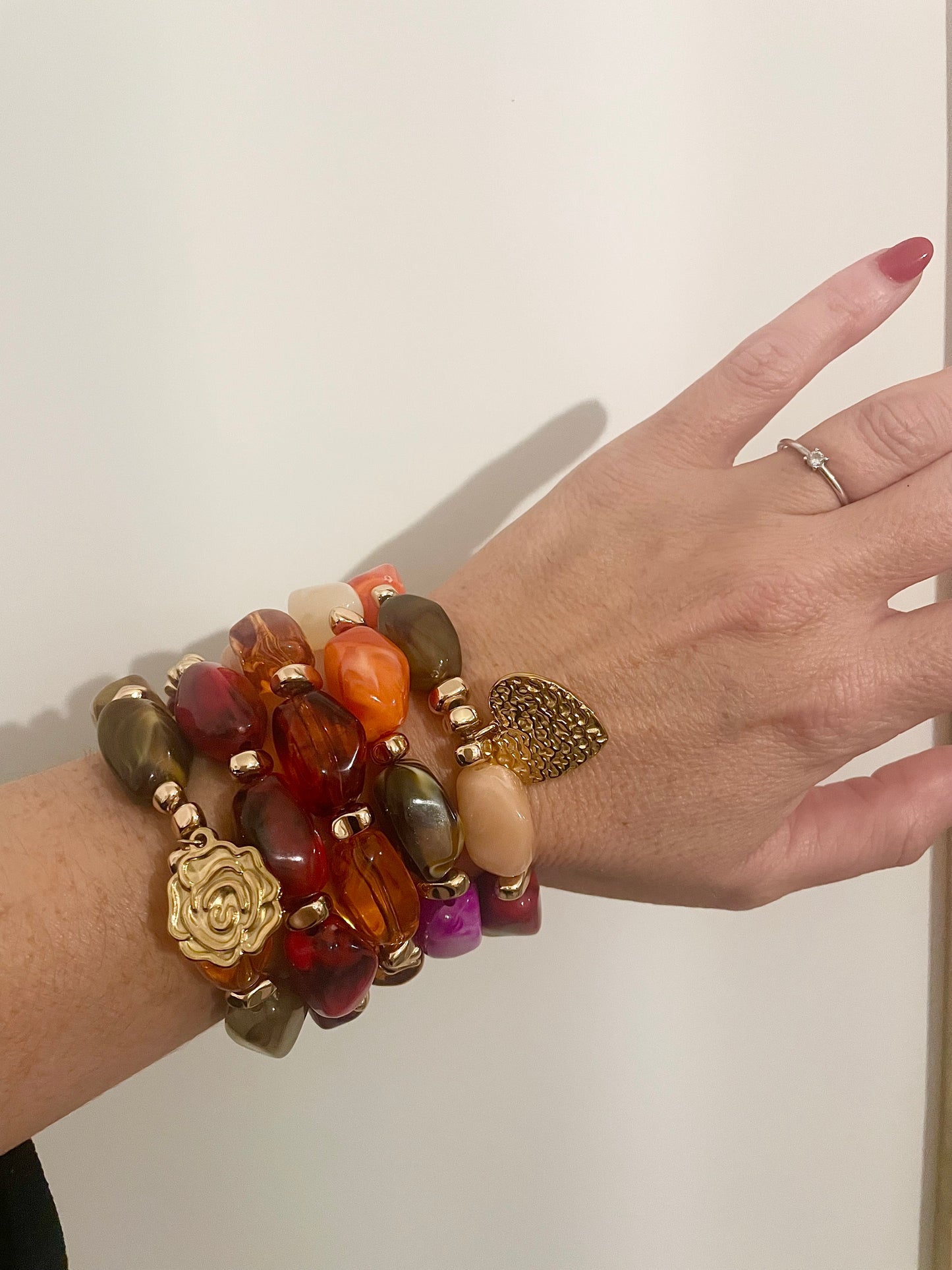 Bracelets SIMONE tendance vintage grosses perles avec ou sans pendentif