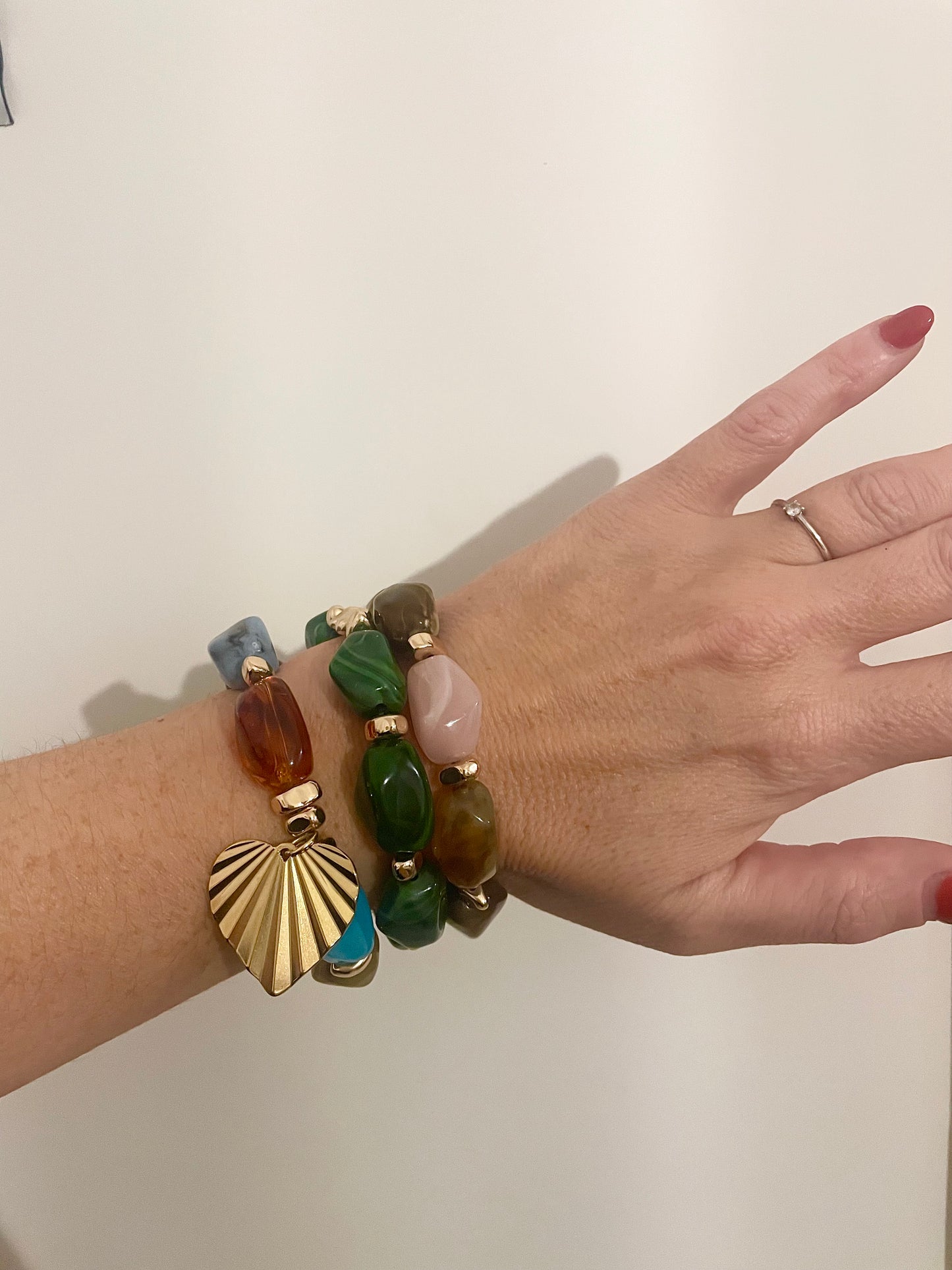 Bracelets SIMONE tendance vintage grosses perles avec ou sans pendentif