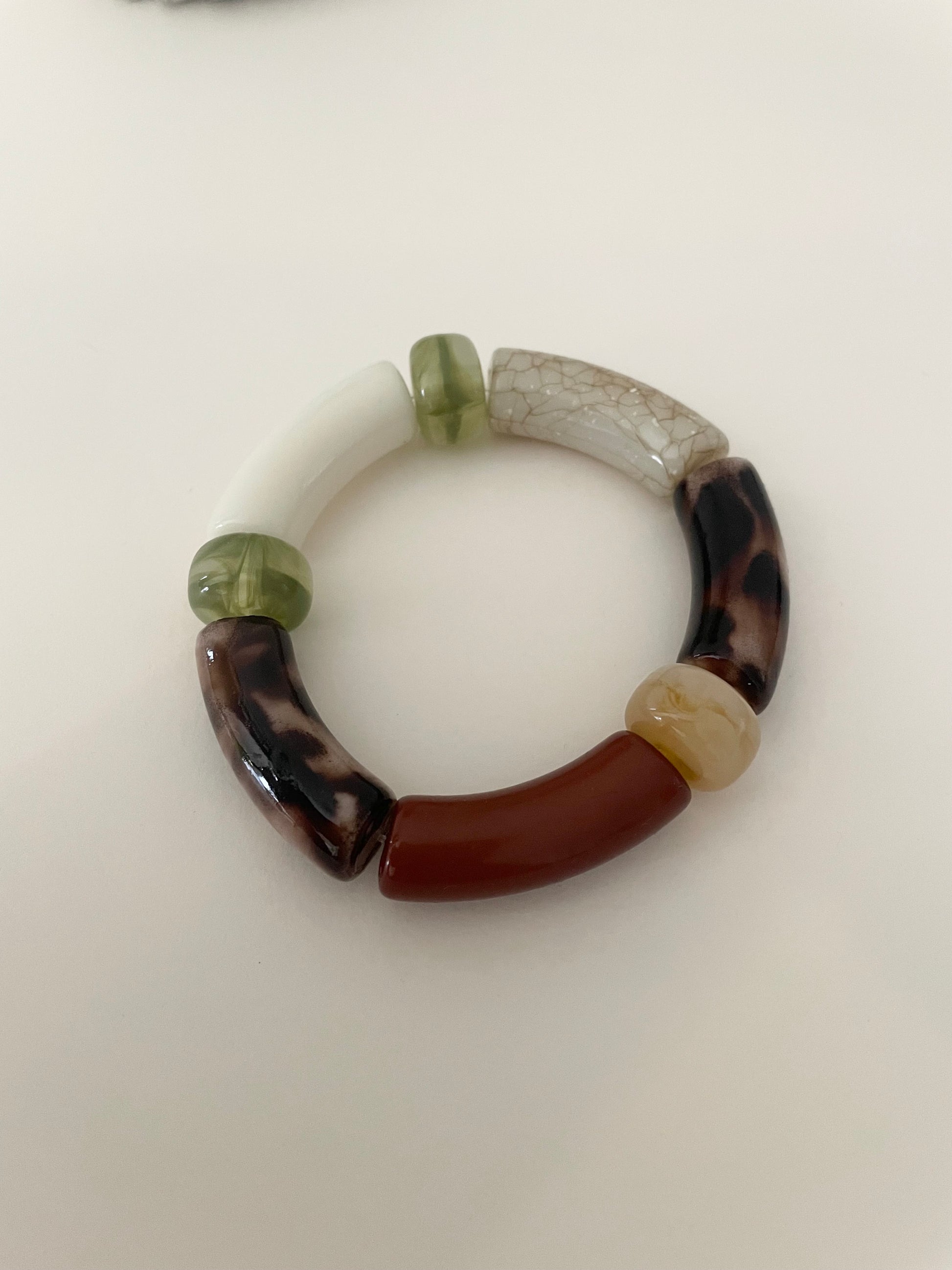 modèle 4 bracelet LILIANE léopard vert beige blanc zoom