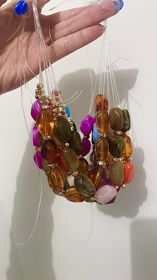 Bracelets SIMONE tendance vintage grosses perles avec ou sans pendentif