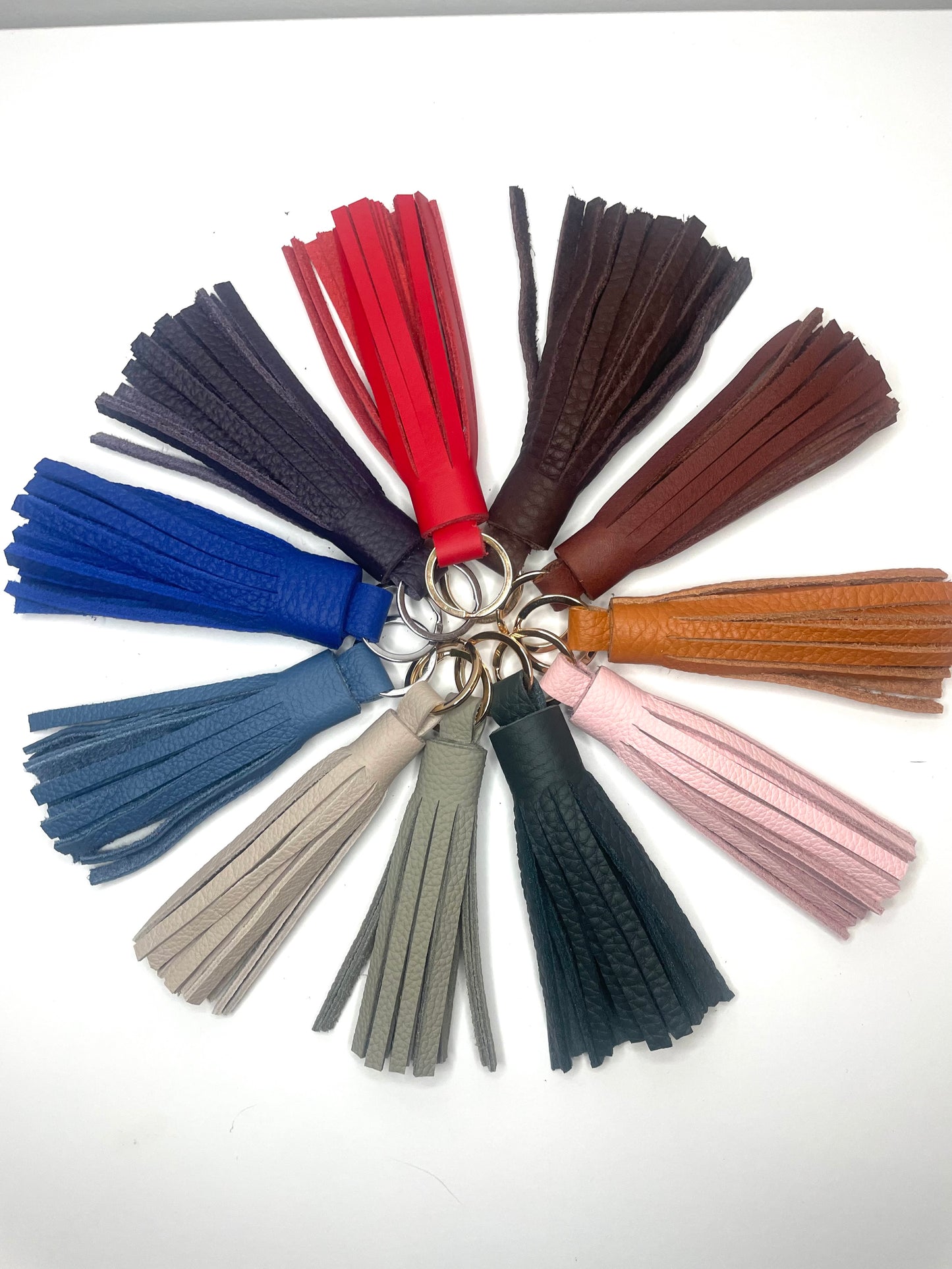 Enemble pompons cuir fait main CONSTANCE divers coloris