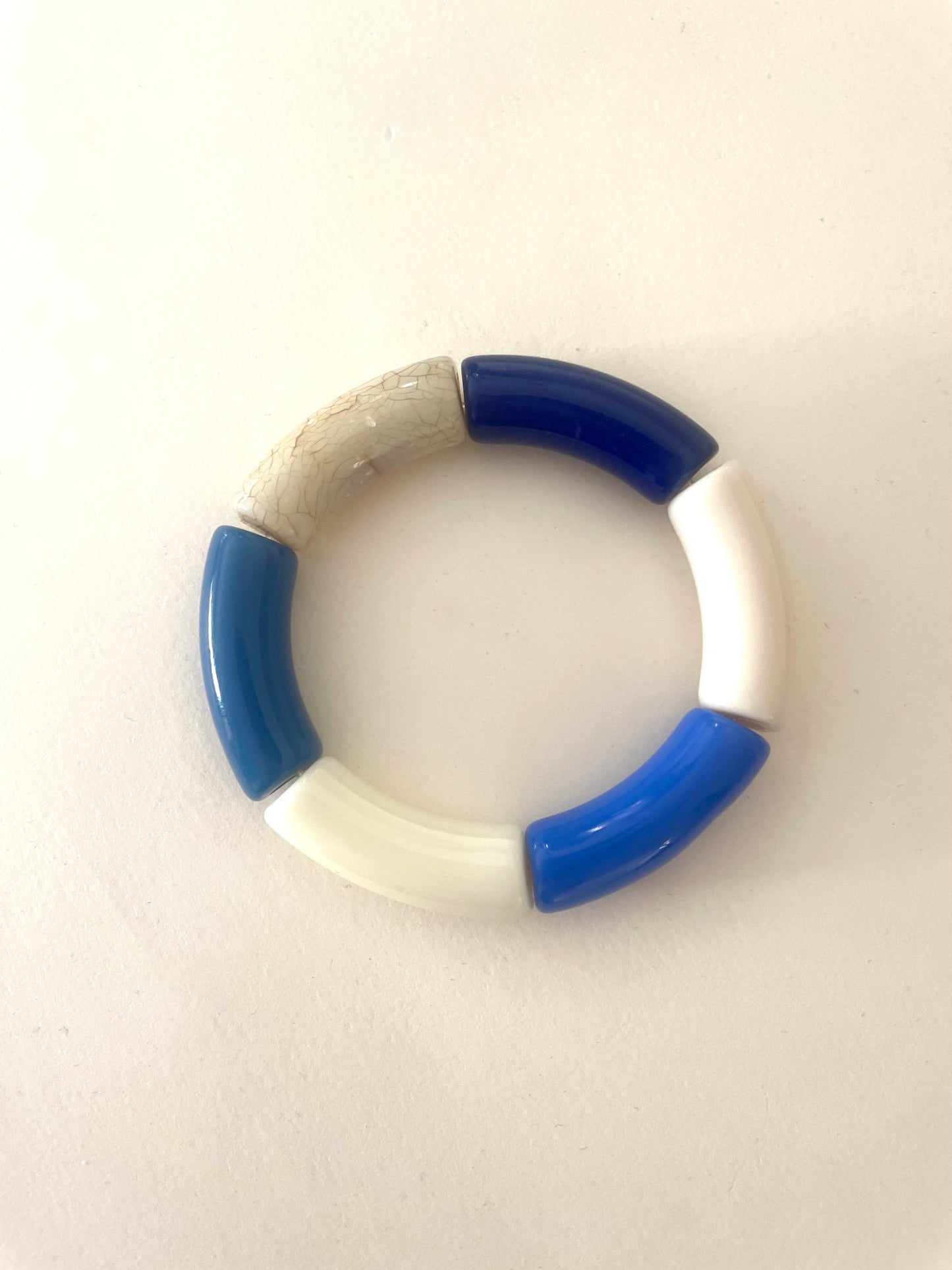 bracelet iliane bleu blanc beige modèle D