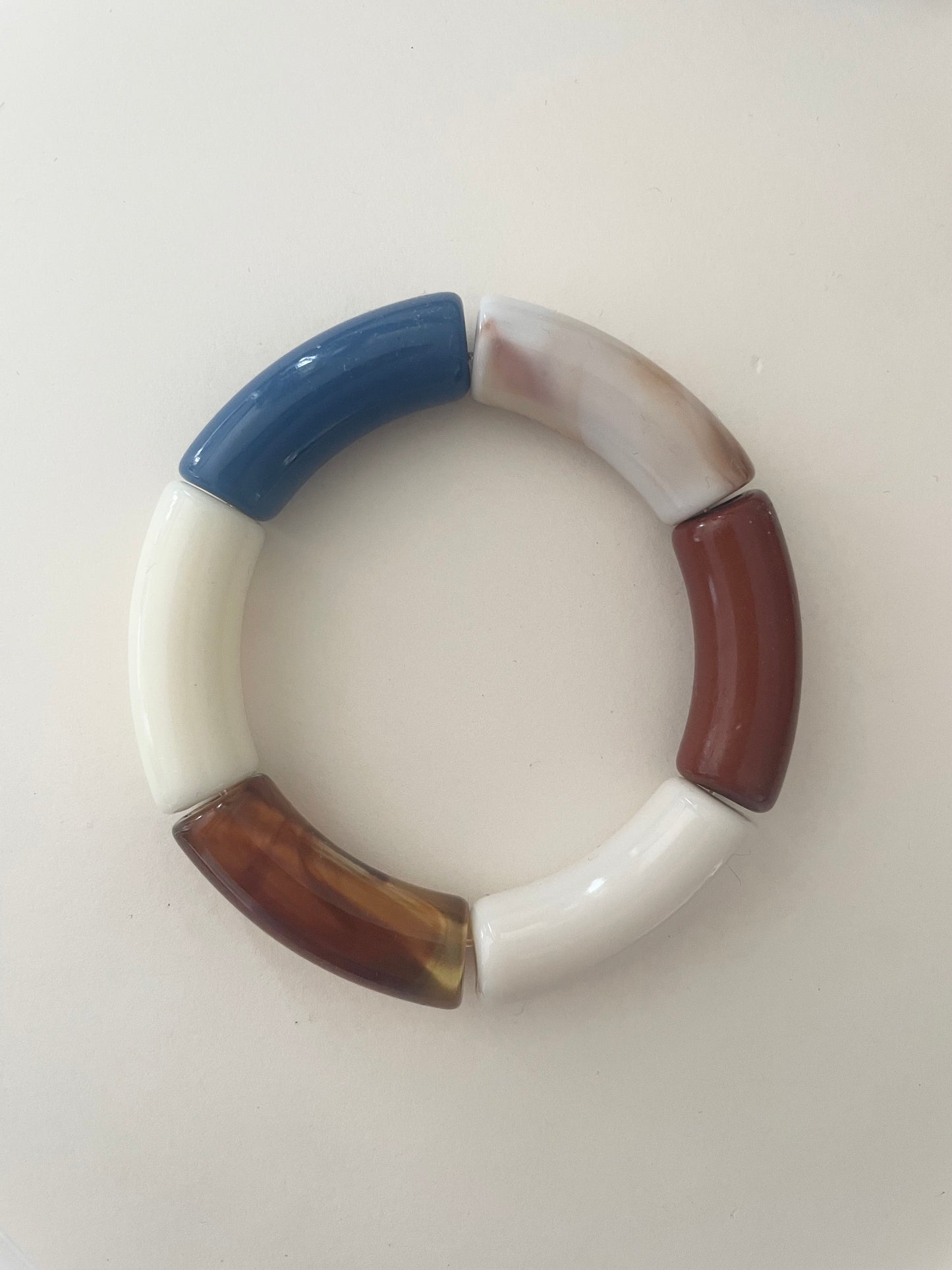 bracelet liliane bleu blanc marron modèle G