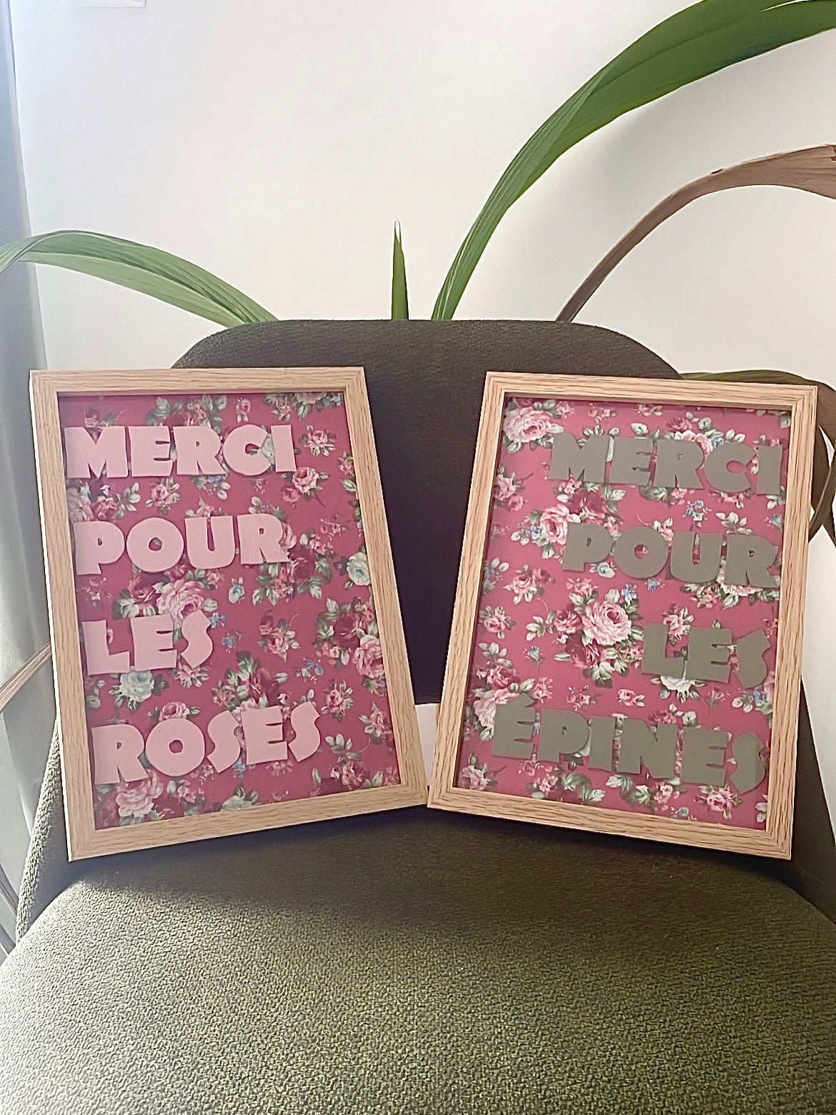 diptyque rose et vert merci pour les roses merci pour les épines