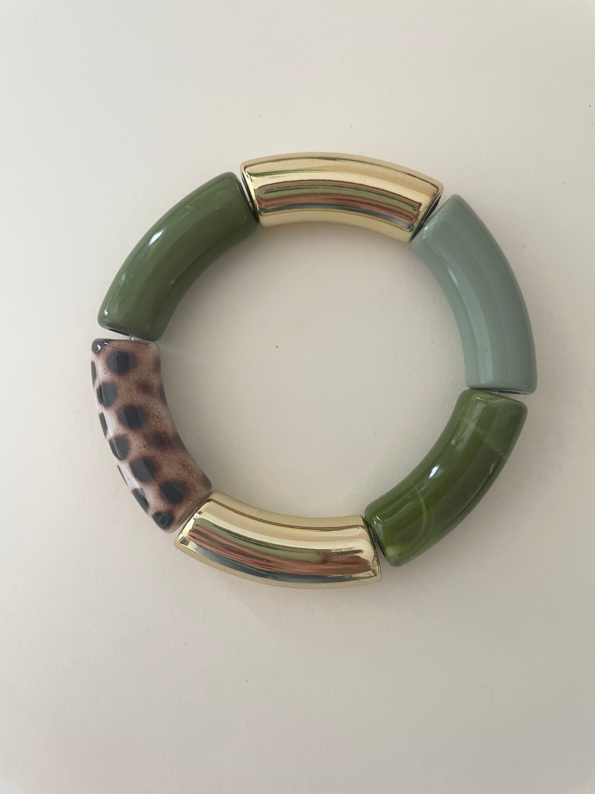 Doré vert bracelet LILIANE tendance perles tubes