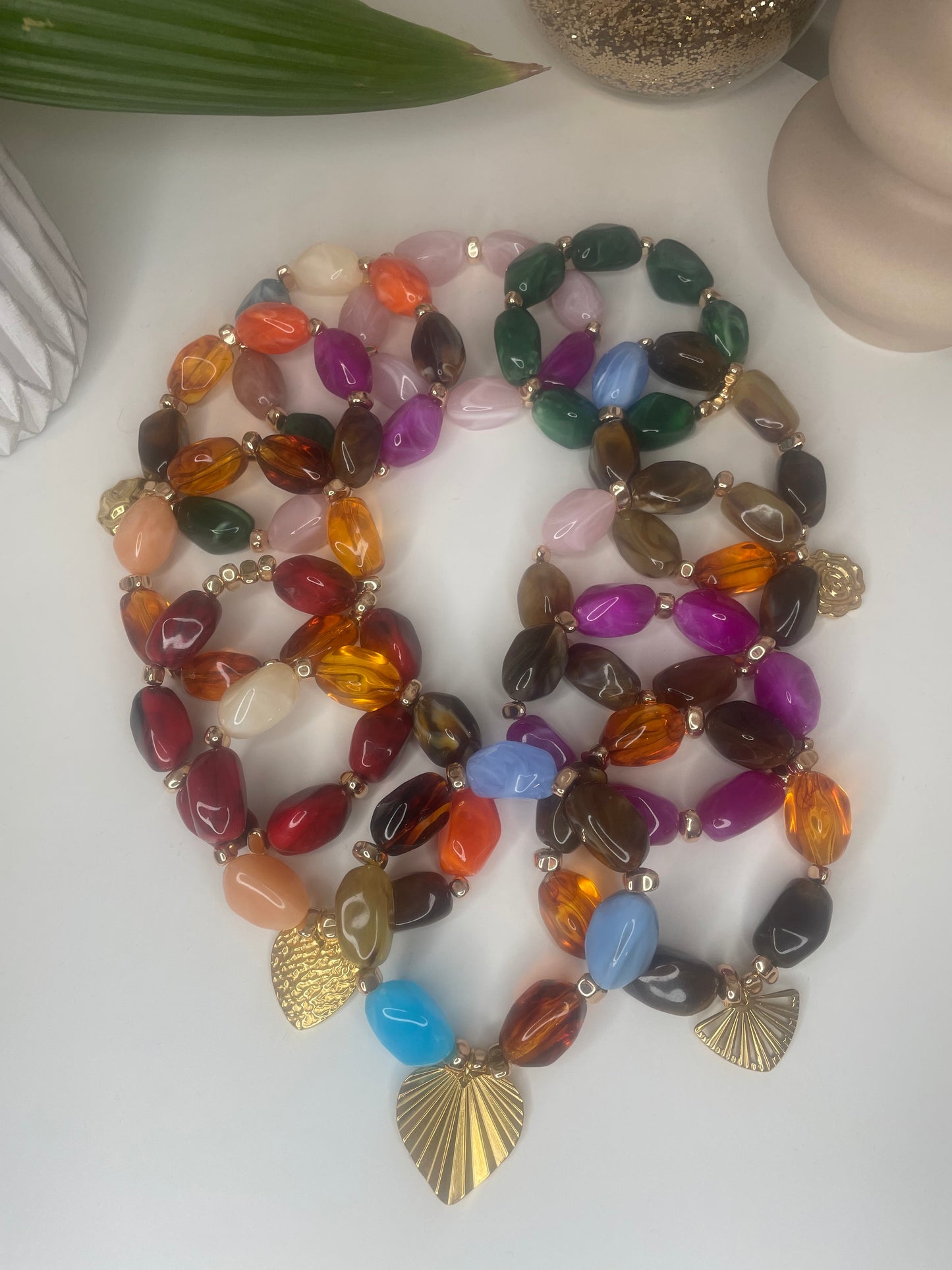 Bracelets SIMONE tendance vintage grosses perles avec ou sans pendentif