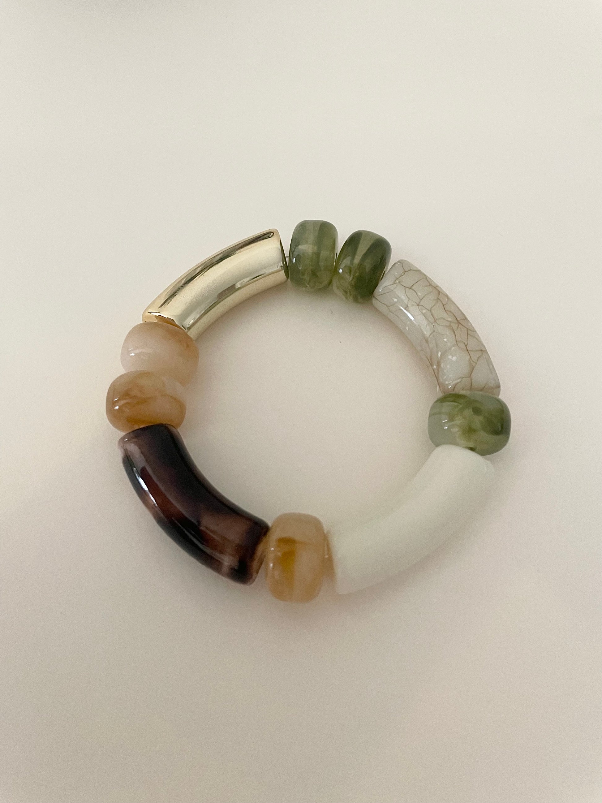 modèle 2 bracelet LILIANE or léopard vert et beige zoom