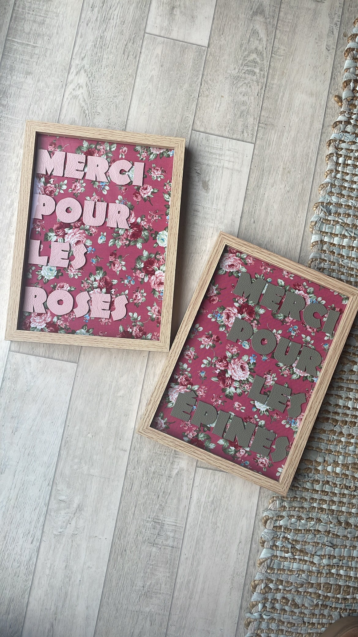 diptyque autre angle rose et vert merci pour les roses