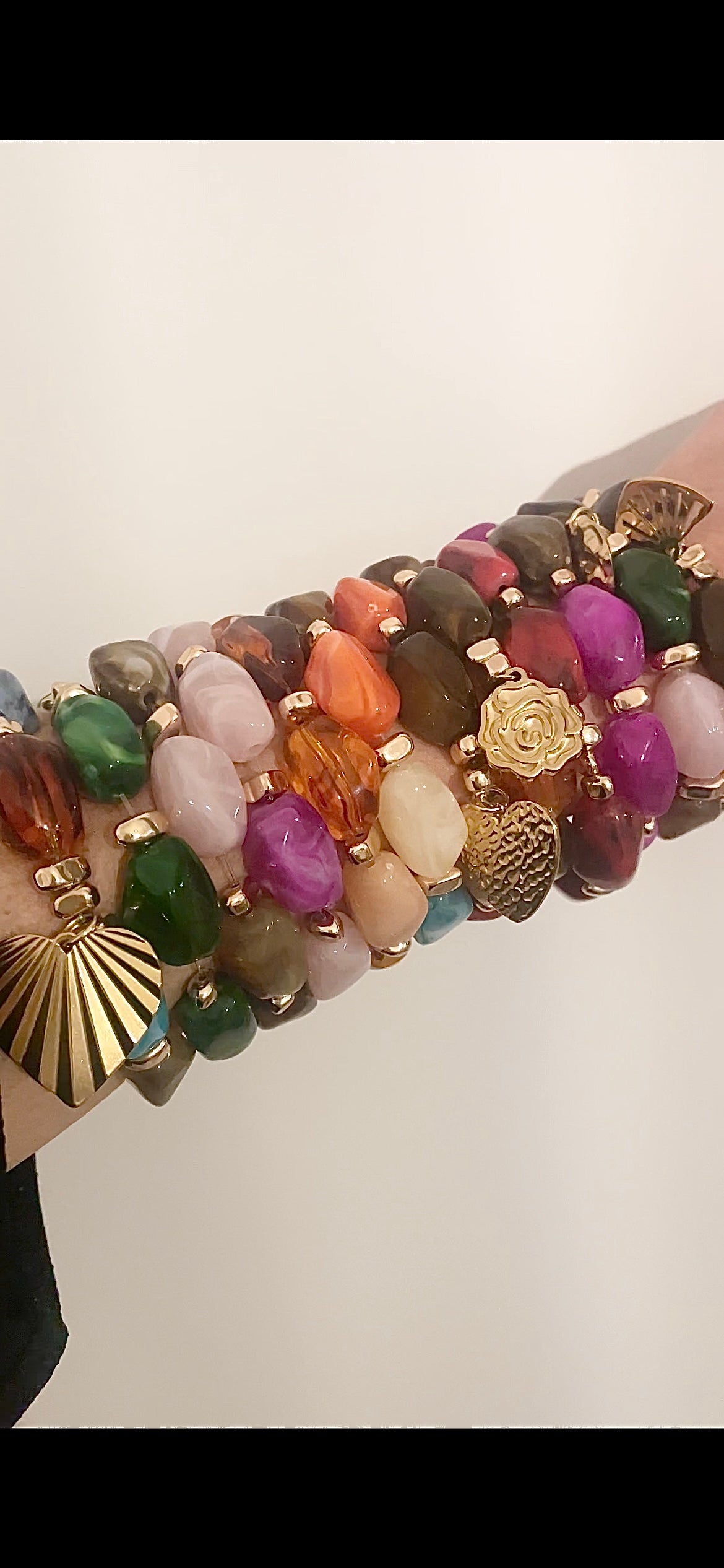 Bracelets SIMONE tendance vintage grosses perles avec ou sans pendentif