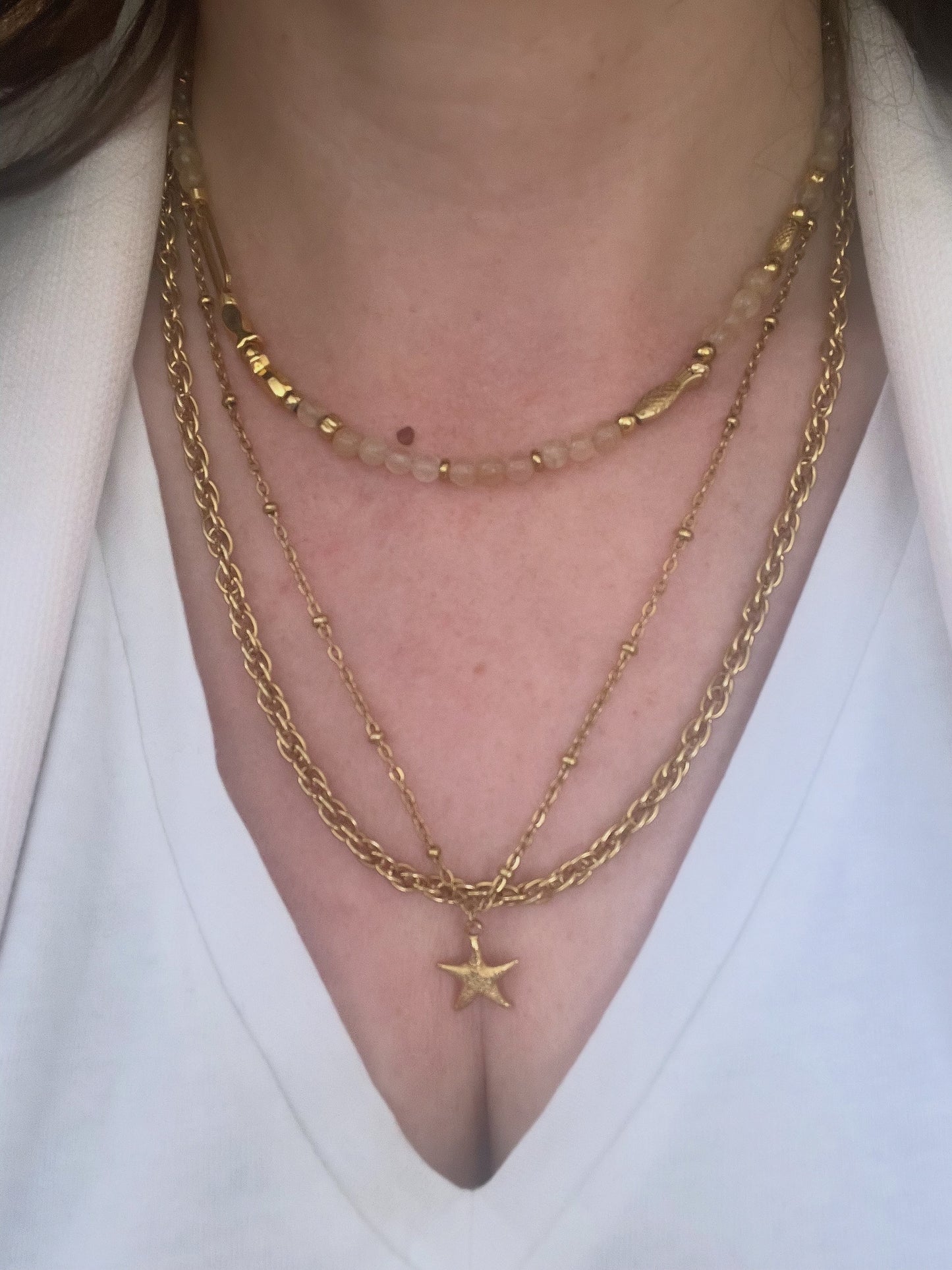 Collier doré chaîne maille singapour