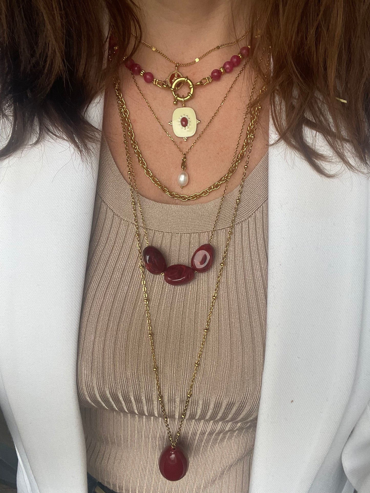 Collier doré chaîne maille singapour