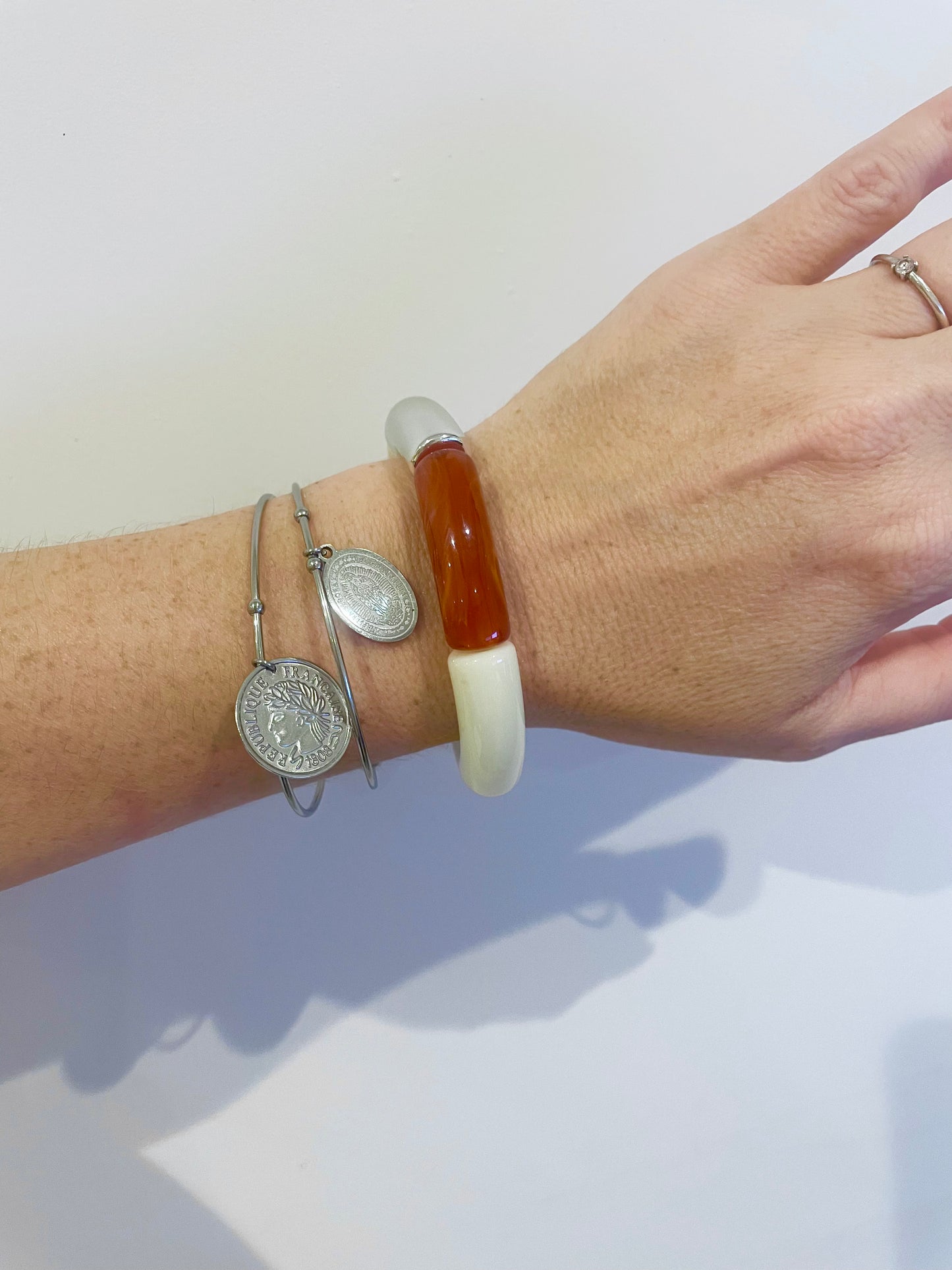 Bracelet jonc vierge argenté