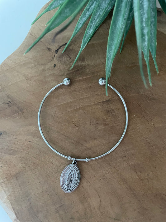 Bracelet jonc vierge argenté