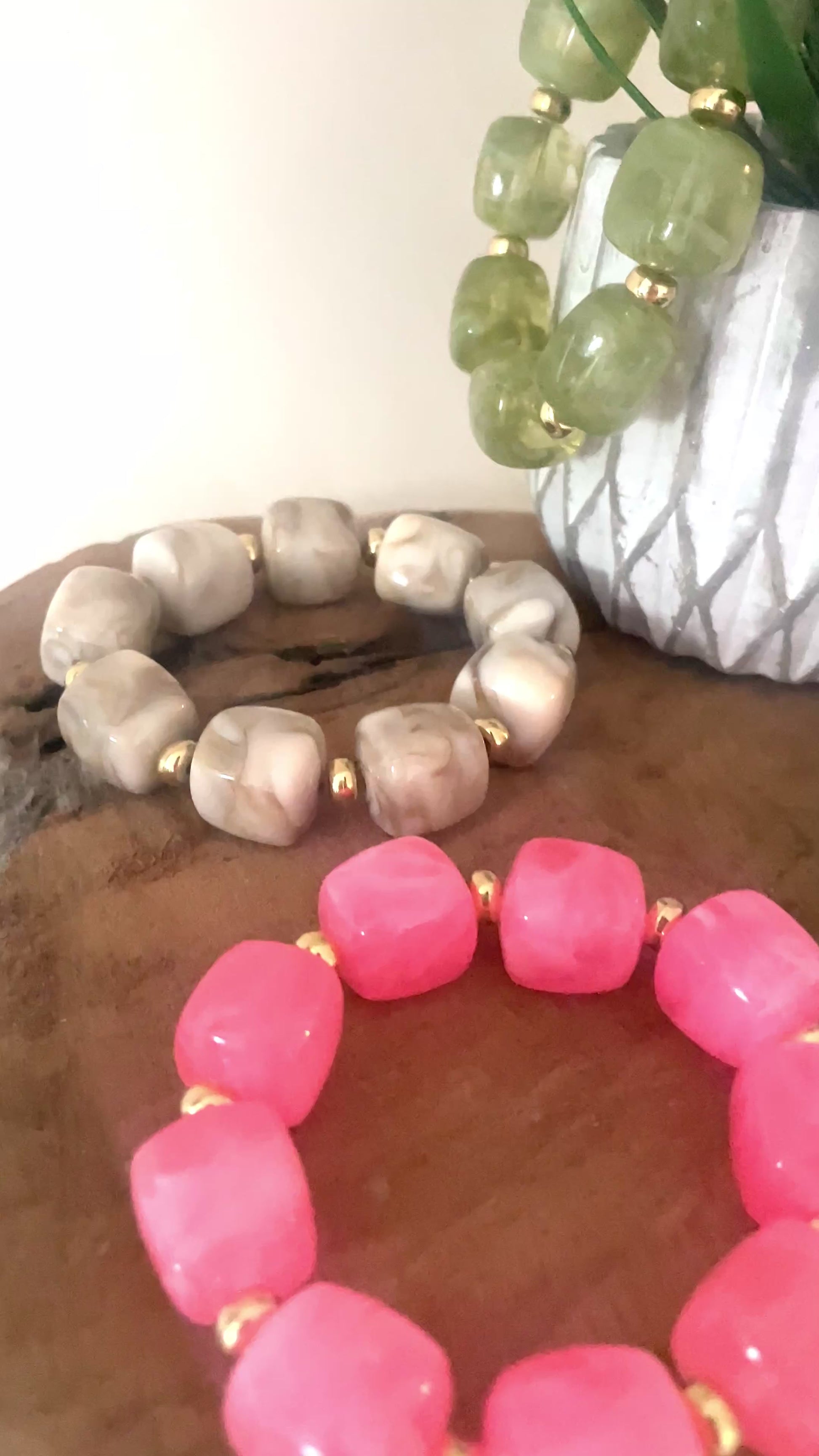 Bracelet statement perles pastel Solène style bohème coloré